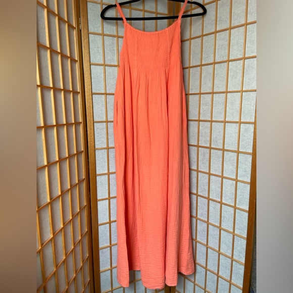 NWT Aerie Pool-To-Party Tie Back Maxi Dress in Picante Orange XS - Picture 3 of 11